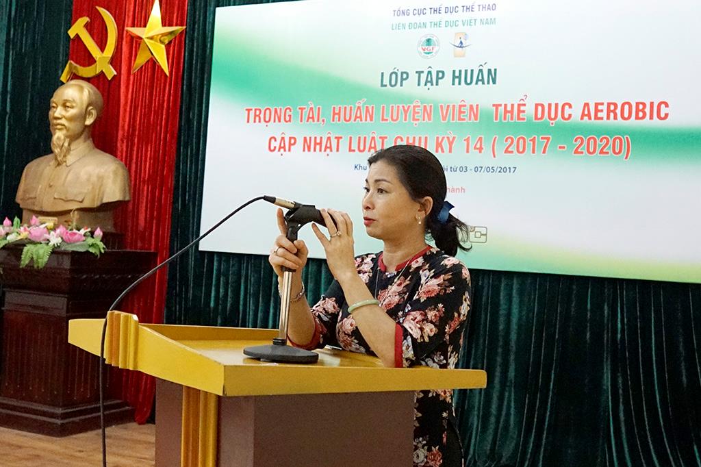 Kết thúc khóa tập huấn trọng tài, huấn luyện viên phổ biến Luật chu kỳ 14 (2017-2020) môn Thể dục Aerobic